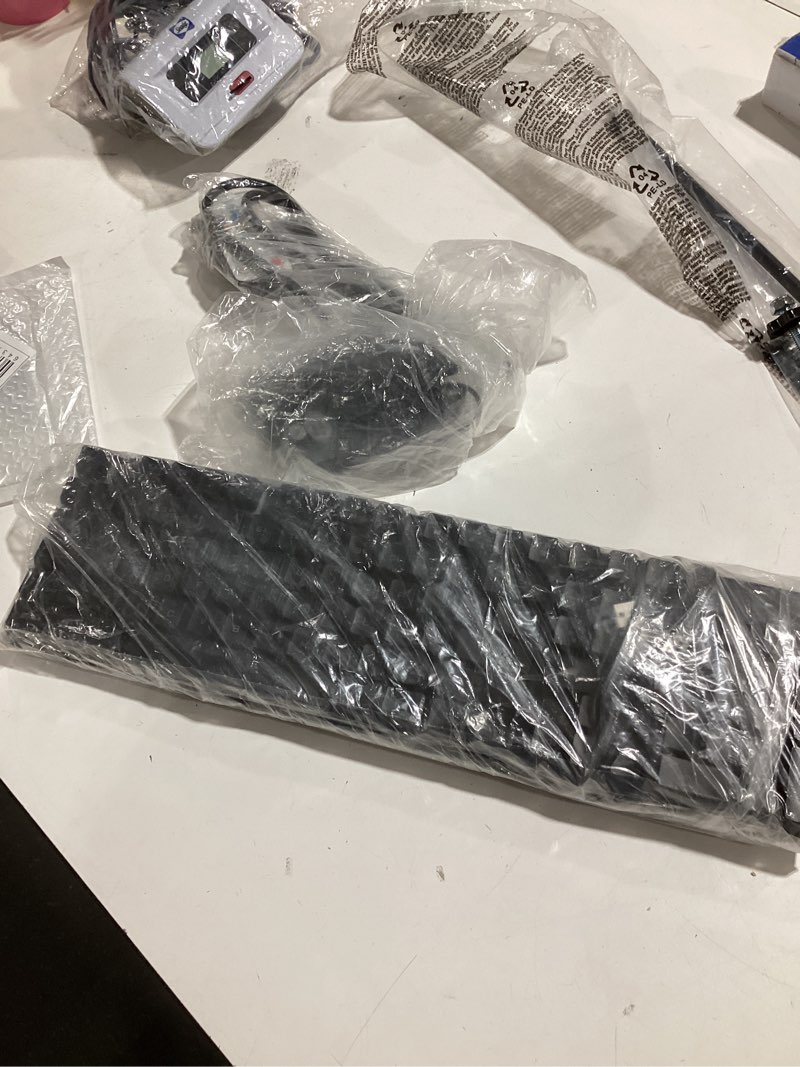 Condition photo showing As Is for Gaming Keyboard and Mouse Combo, K1 RGB LED Backlit Wired Keyboard with 104 Key Computer PC Gaming Keyboard for PC/Laptop (Black) K1 black  similar to stock photo