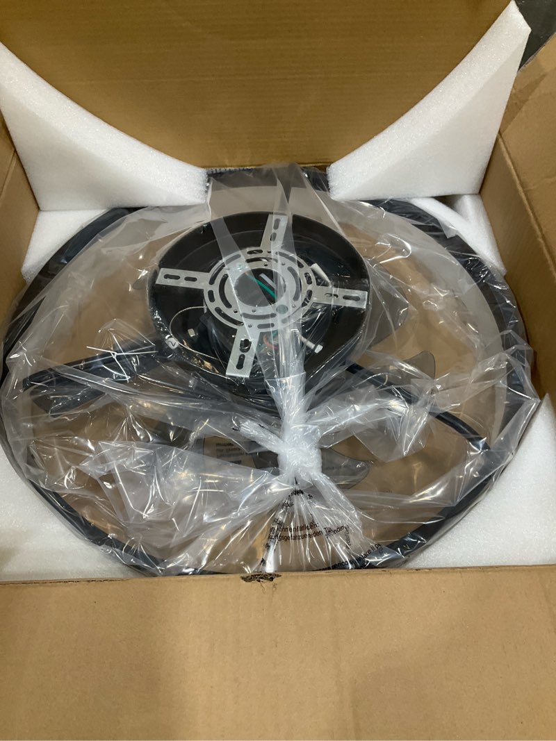 Condition photo showing New/Like New for Ceiling Fans with Lights and Remote, 20" Modern Low Profile Ceiling Fan, 6-Speed Quiet Reversible Motor, Flush Mount LED Fan Light,Stepless Dimmable for Bedroom & Kids Room (Black)