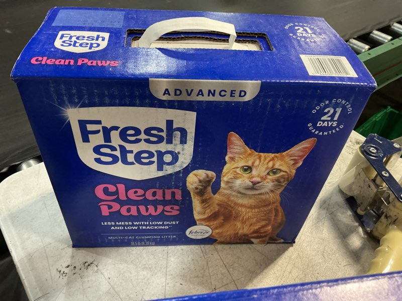 Condition photo showing New/Like New for fresh step advanced clean paws multi cat clumping cat litter with febreze freshness, low dust, odor control with ammonia block tech, compatible in automatic litter boxes, 37 lbs. (2 x 18.5 lb.) scented litter with the power of febreze™