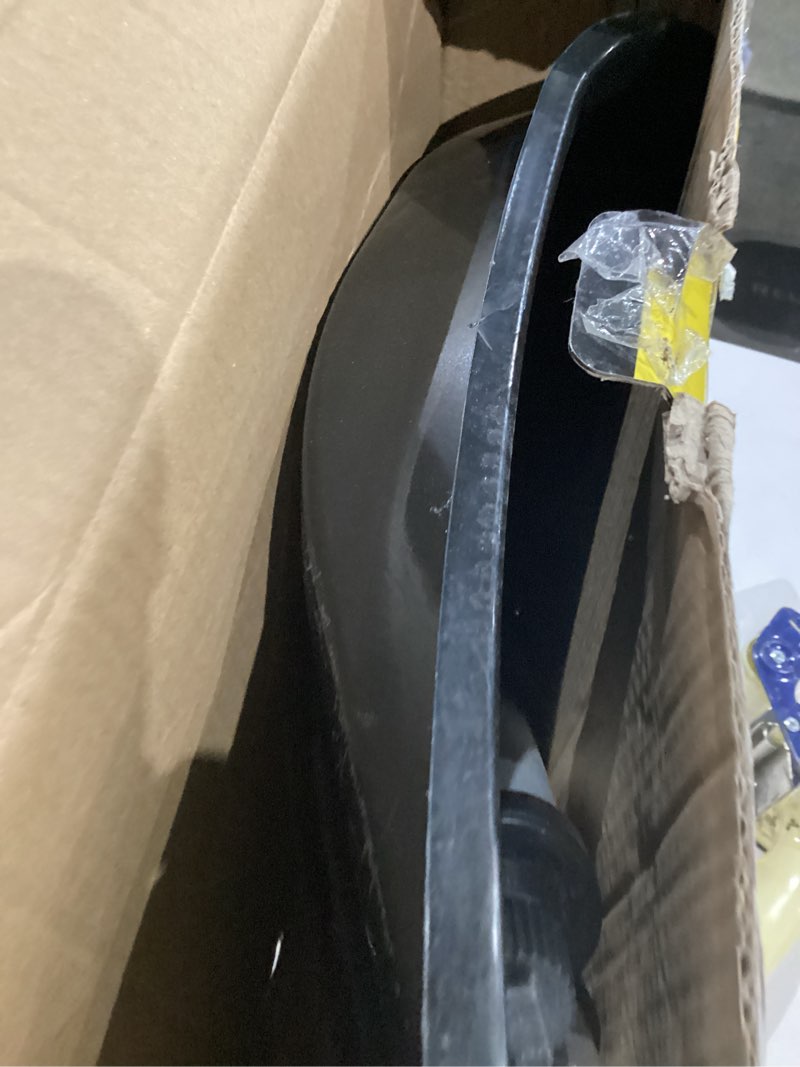 Condition photo showing As Is for KYX 18.5" Wide Snow Shovel with Stainless Steel Wear Strip & D-Shape Handle, Heavy Duty Snow Shovel for Driveway, Sidewalk, Garden, Yard Snow Removal black