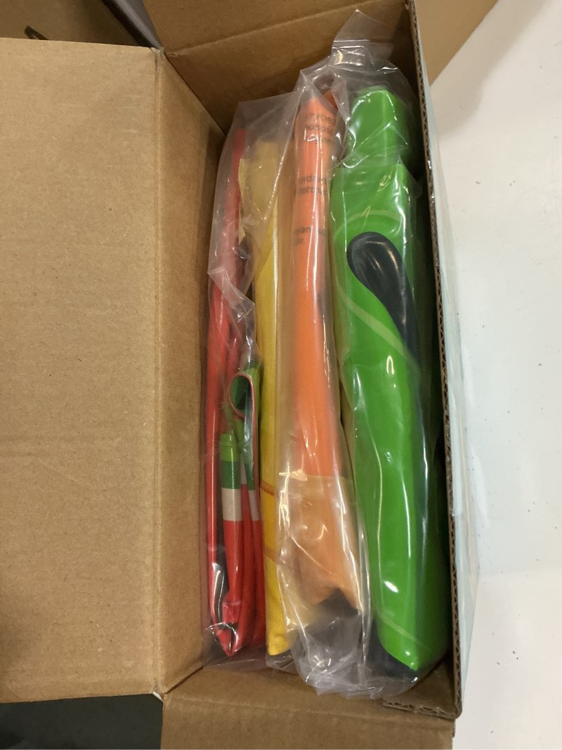 Condition photo showing New/Like New for sloosh 4 pack inflatable pool floats, pool tube rings, swim tubes, floaties toys, beach swimming party toys for kids and adults fruit
