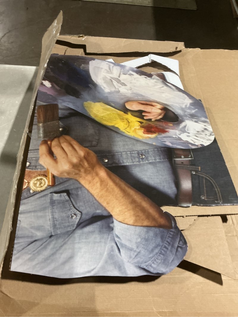 Condition photo showing As Is for cardboard people bob ross & friend life size cardboard cutout standup bob ross & friend one size