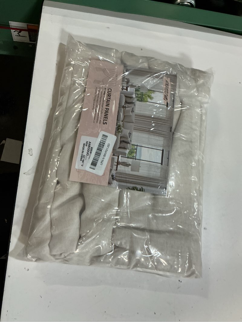 Condition photo showing Good Condition for anroduo tan beige linen curtain 96 inch length for living room back tab semi sheer linen drapes modern boho country rustic window treatment for dinning room bedroom 96 inches long 2 panels set beige 52"w x 96"l (pack of 2)