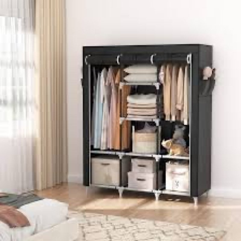 WEALTHYHEART Portable Closet,Portable Closets for Hanging Clothes,Japanese Style Wardrobe Clothing R