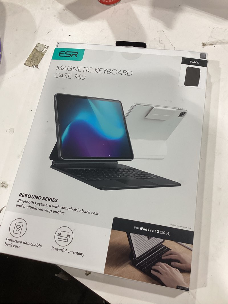 Condition photo showing Good Condition for ESR iPad Pro 13 Inch Case with Keyboard (M5/M4, 2025/2024), iPad Pro 13 Keyboard Case with Easy-Set Magnetic Stand, Portrait/Raised Modes for iPad Pro 13, Removable, Rebound 360 Series, Black