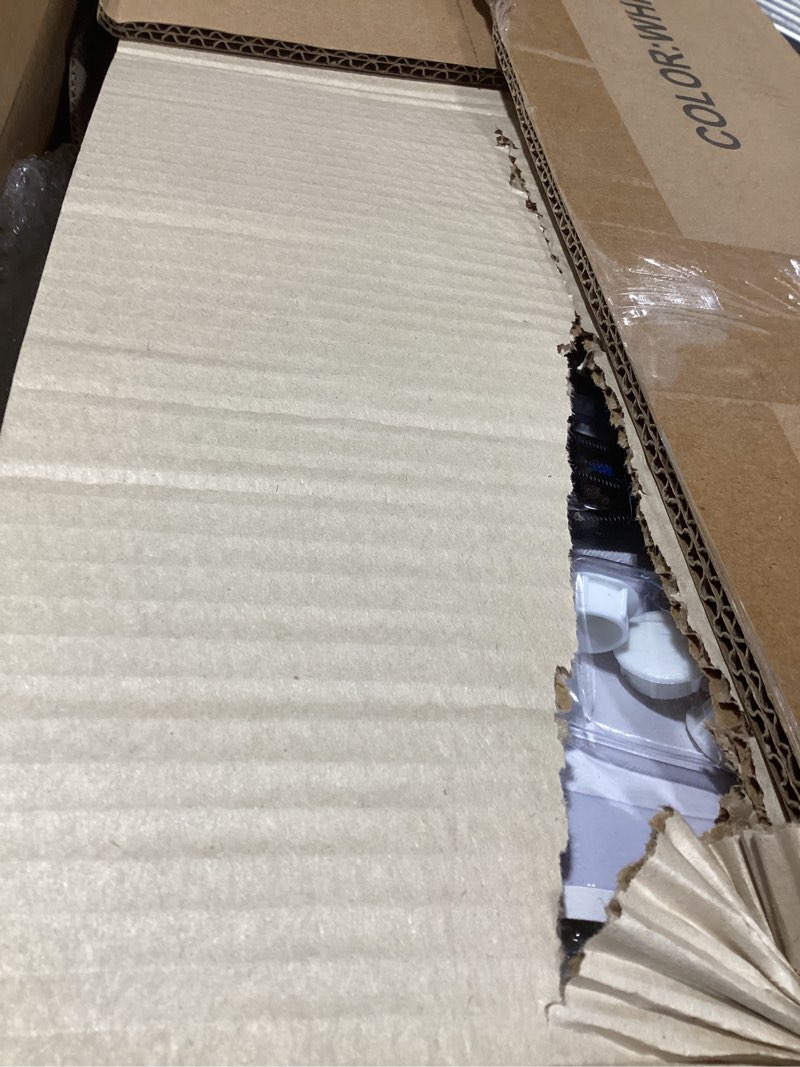 Condition photo showing New/Like New for drafting chair tall office chair with flip-up armrests, adjustable height, and enhanced lumbar support - ergonomic rolling stool, back support, and adjustable foot rest ring for standing desk white 934w-z white