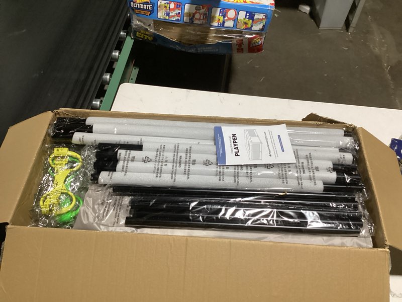 Condition photo showing Good Condition for Mloong Baby Playpen with Mat, 59x71 in Extra Large Playpen for Babies and Toddlers, Indoor & Outdoor Activity Center, Safety Baby Fence with Door, Play Pen, Play Yards Medium Grey 71x59 Inch