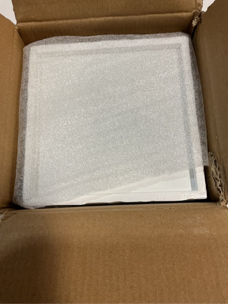 Condition photo showing New/Like New for 5.8” Capiz Tissue Box Cover, Square Decorative Tissue Holder with Bottom Slider, Handmade Bathroom Accessories, Elegant White Cube for Vanity, Bedroom, Office & Coastal Décor (Natural)