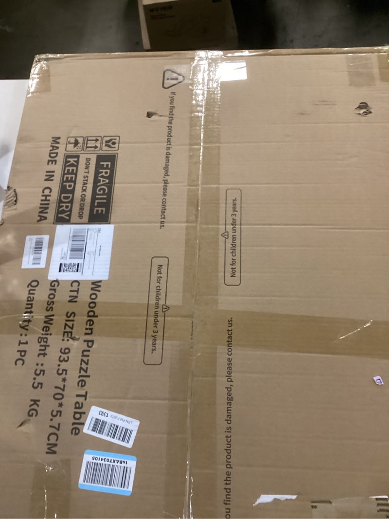 Condition photo showing New/Like New for 1500 Pieces Tilting & Rotating Puzzle Board, with Non-Slip Tabletop & Protective Cover, Sort-Wise Colorful Felt Drawers, Portable Wooden Jigsaw Puzzle Table for Adults, Birthday Gifts for Mom 1500 PIECES Multicolor