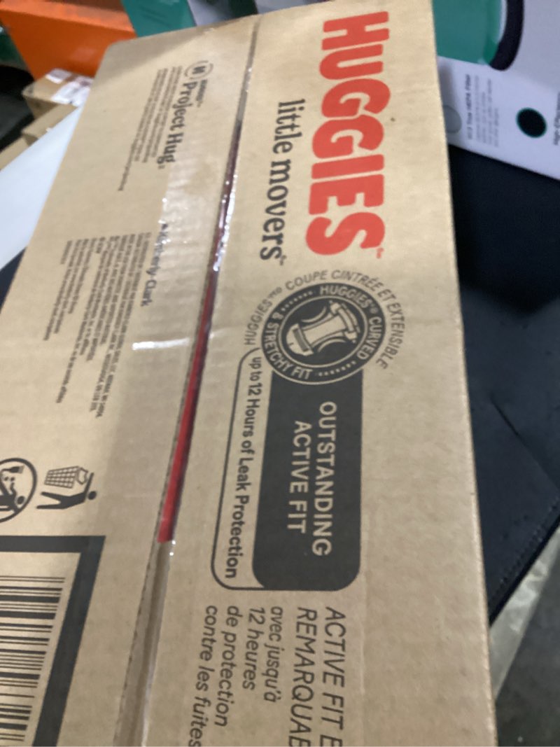 Condition photo showing New/Like New for huggies size 7 diapers, little movers baby diapers, size 7 (41+ lbs), 88 count (2 packs of 44), packaging may vary size 7 88