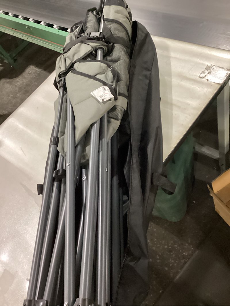 Condition photo showing New/Like New for Double High-Back Camping Loveseat with Pillows, Dual Cup Holders & Cooler Bags - Oversized 2 Person Heavy Duty Folding Chair for Adults, 800LBS Capacity, Outdoor, Picnic, Lawn (1, BlackGrey) Blackgrey 1double