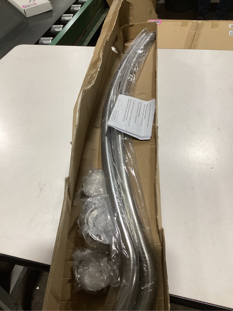 Condition photo showing As Is for Heavy Duty Curved Shower Rod -Satin Stainless Finish