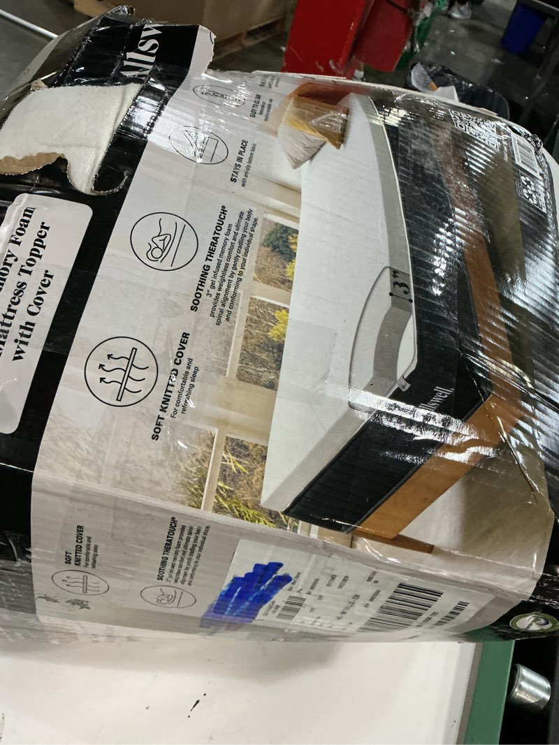 Condition photo showing As Is for allswell 3\" arctic gel with graphite memory foam mattress topper, king