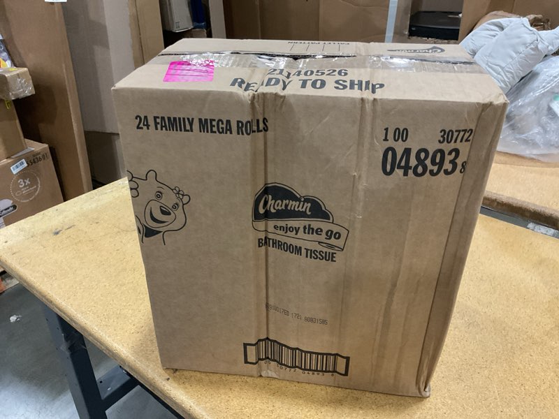 Condition photo showing New/Like New for charmin ultra strong clean touch toilet paper, 24 family mega rolls = 120 regular rolls family mega 24 rolls (275 sheets)