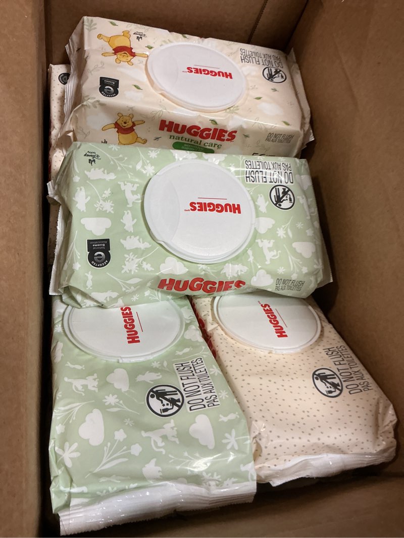Condition photo showing Good Condition for huggies natural care sensitive baby wipes, unscented, hypoallergenic, 99% purified water, 10 flip-top packs (560 wipes total) 56 count (pack of 10)