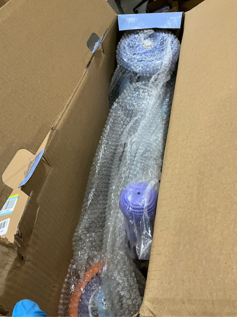 Condition photo showing As Is for Self Balancing Kick Scooter with Light Up Wheels, Extra Wide Deck, 3 Wheel Platform, Foot Activated Brake, 75 lbs Limit, Kids & Toddlers Girls or Boys, for Ages 3 and Up Bluey