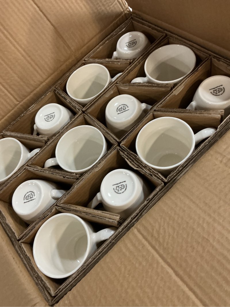 Condition photo showing New/Like New for gbhome 12 oz off white coffee mugs, ceramic coffee mugs set with large handle for man,woman,dad,mom, light weight coffee mugs for latte/cappuccino/cocoa/milk, dishwasher &microwave safe,12pcs off white 2 12 oz (12 piece set)
