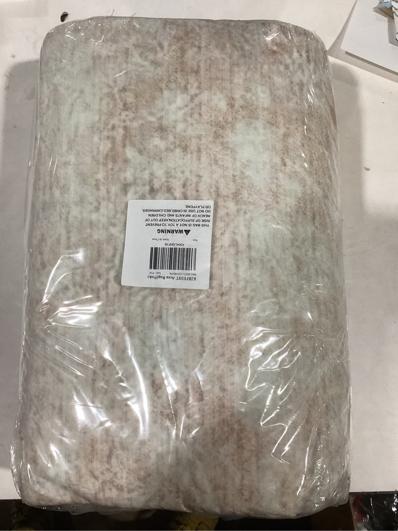 Condition photo showing Good Condition for 9x12 area rug, modern abstract non-slip washable carpet for living, bedroom & dining room, soft faux wool rugs for hardwood floors, pink pink 9'x12'