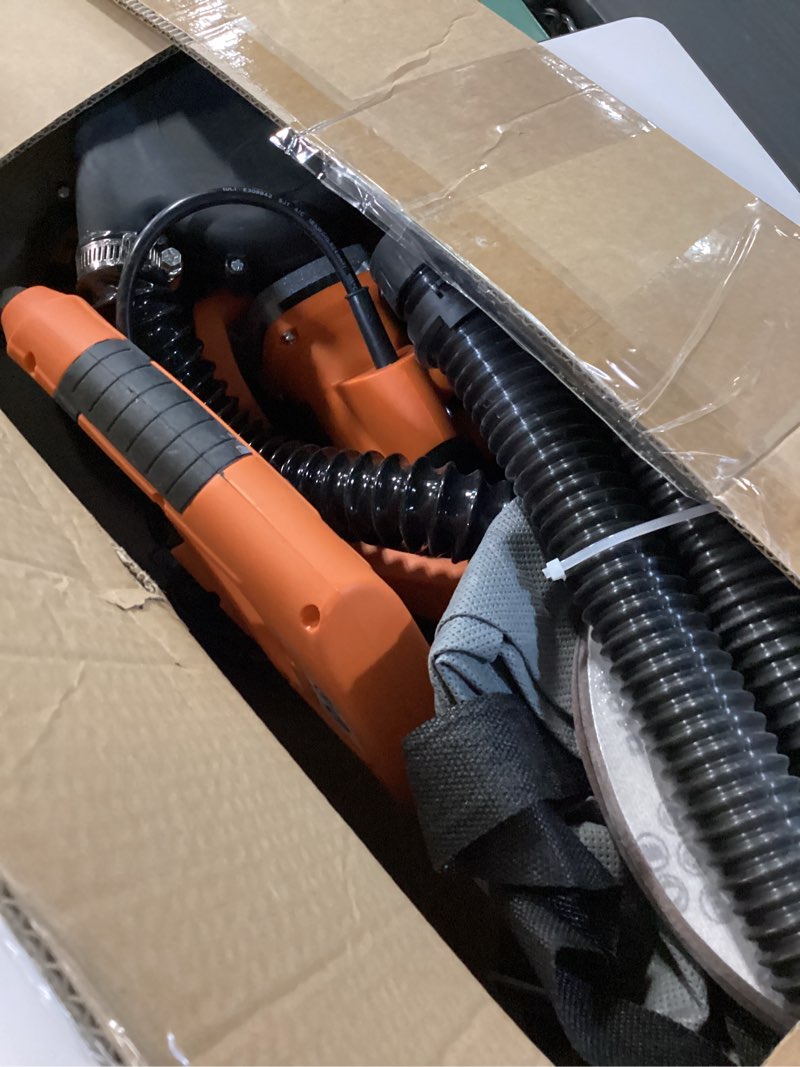 Condition photo showing Good Condition for drywall sander tool, kuperia 8.5 amp popcorn ceiling removal tool with 7 variable speed 800-1800rpm,electric drywall sander with extendable handle,led light,6 basic sand paper& 6 grid sandpaper,orange