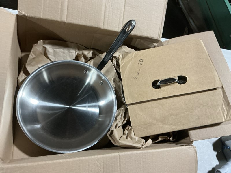 Condition photo showing As Is for 10 inch non stick frying pan with lid, hybrid nonstick stainless steel skillet pan with stay-cooling handle, pfoa free non toxic dishwash & oven safe kithchen cookware set compatible all cooktops stainless steel 10 in/glass lid