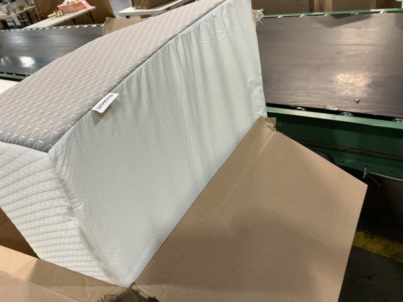 Condition photo showing Good Condition for ruqmuis wedge pillow for acid reflux, bed wedge pillow for headboard 10\", pillow wedge for back pain relief, post surgery, elevated p illows for sleeping, snoring, triangle pillow with cover, white 24*24*10 inch white/grey