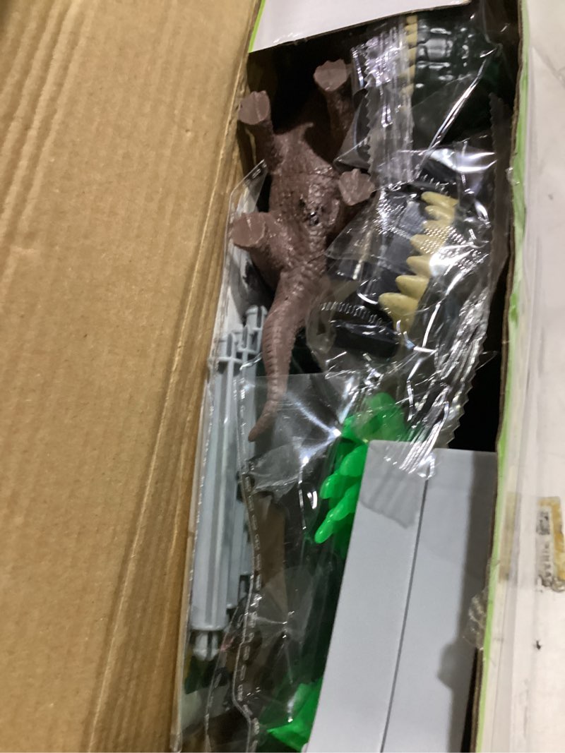 Condition photo showing Good Condition for dinosaur toys,create a dinosaur world road race,flexible track playset and 2 pcs cool dinosaur car for 3 4 5 6 year & up old boy girls best gift green