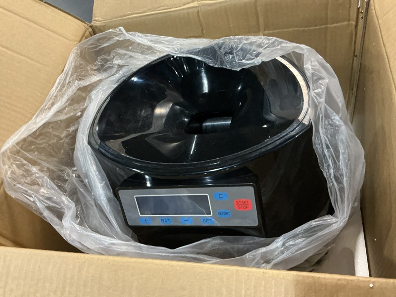 Condition photo showing Good Condition for Coin Counter and USD Coin Sorter with LCD Display, Automatic Change Counter for 1? 5? 10? 25? $1, 270 Coins/min, 300-Coin Capacity, Coin Sorter and Wrapper Machine for Fast & Accurate Sorting Coin Counter A1