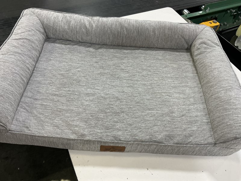 Condition photo showing Good Condition for cooling dog bed, orthopedic foam dog bed with sides, removable washable cover & waterproof lining and nonskid bottom, comfortable pet beds for small dogs, grey (30\" l x 20\" w x 6\" th) grey s,(30\" l x 20\" w x 6\" th)