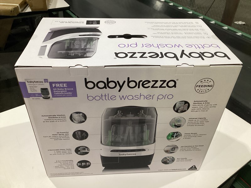 Condition photo showing New/Like New for Baby Brezza Bottle Washer Pro - Baby Bottle Washer, Sterilizer + Dryer - All in One Machine Cleans Bottles, Pump Parts, & Sippy Cups - Replaces Hand Washing, Bottle Brushes and Drying Racks White