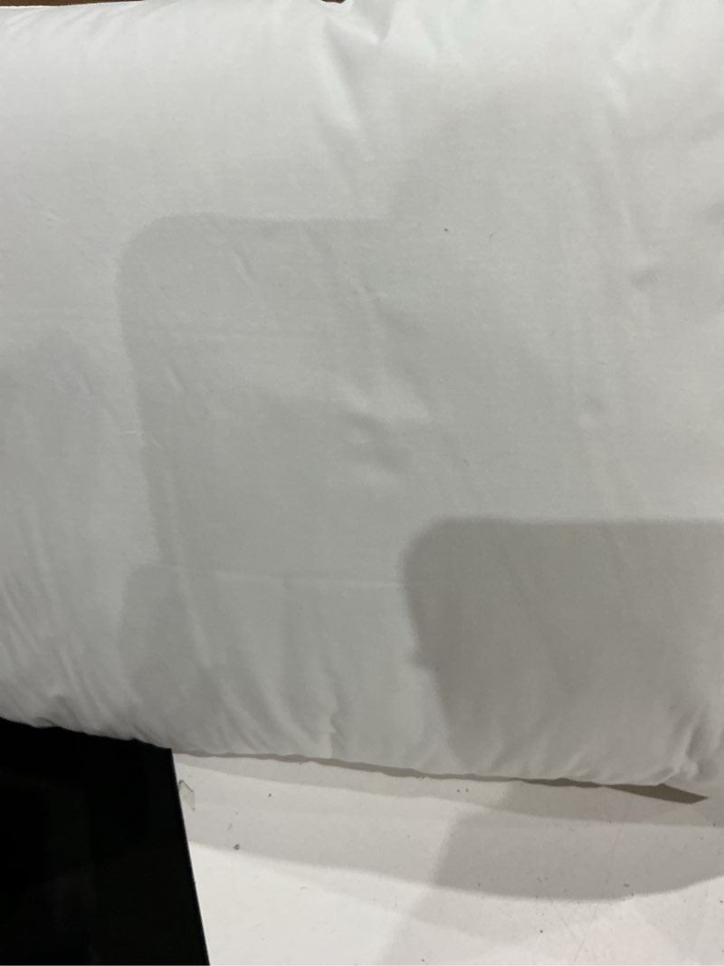 Condition photo showing As Is for amazon basics down alternative bed pillows and pillow protector case set, medium density, standard size 26" x 20", hypoallergenic, microfiber, washable