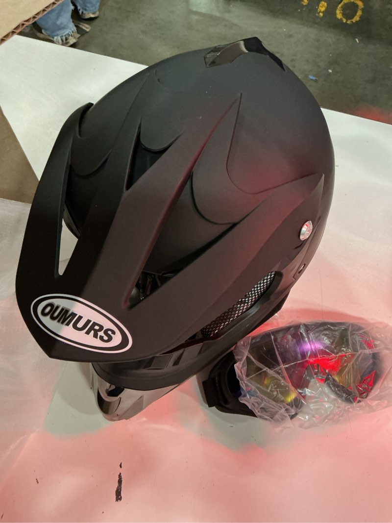 Condition photo showing Good Condition for adult motocross dirt bike helmet with goggles, gloves & mask dirt bike atv helmet for unisex-adult men women adjustable sun visor dot/fmvss-218 off-road motorcycle helmet utv helmet downhill new black x-large