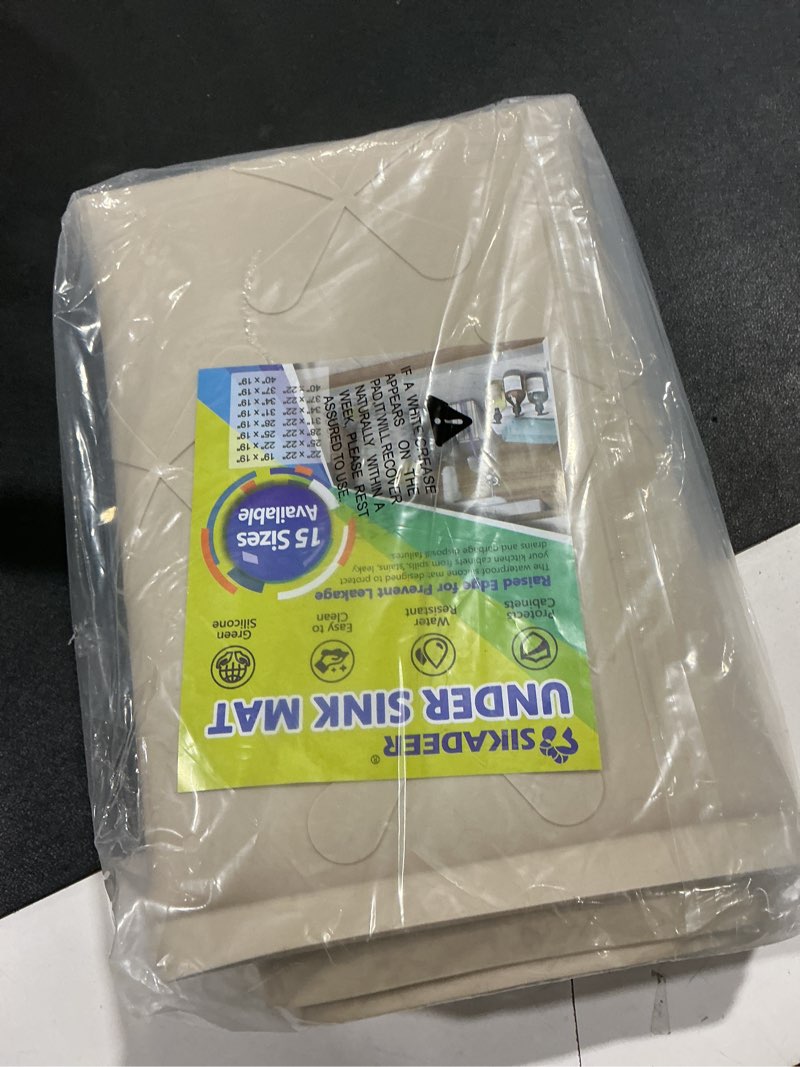 Condition photo showing Good Condition for SIKADEER 31" x 22" Under Sink Mat Waterproof, Silicone Mat Kitchen Drawer Shelf and Cabinet Liner, S