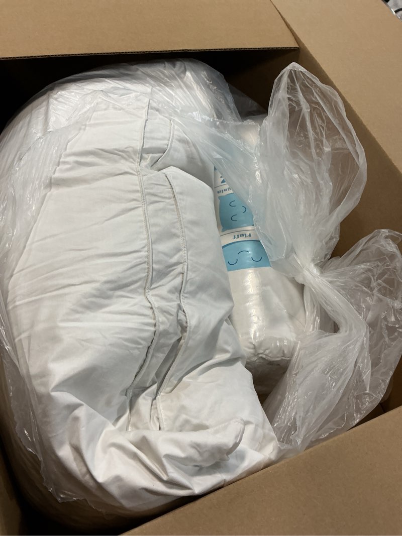 Condition photo showing Good Condition for puredown® Goose Feather Down Sleeping Pillows Soft Bed Pillows for Sleeping with 100% Cotton Shell Set of 2 King Size Gusseted White King (Pack of 2)