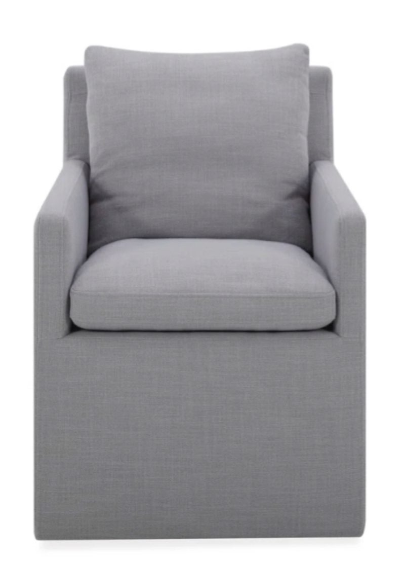Bronte 24" Wide Country Farmhouse Linen Down Fill Upholstered Dining Armchair