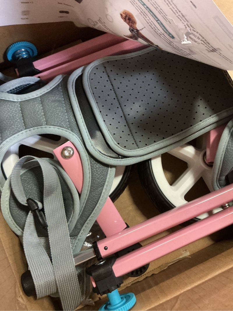 Condition photo showing Good Condition for adjustable dog wheelchair for back legs mobility support lightweight pet wheelchair for disabled hind legs walking stable dog cart for pets, pink (small) pink s for 26.5-44.1lb