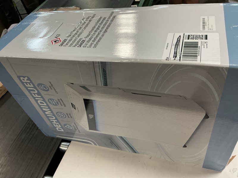 Condition photo showing New/Like New for 5,000 sq.ft 2025 energy star max 95 pint/day dehumidifier for basement, bedroom, home, bathroom, smart compressor dehumidifier with drain hose, intelligent humidistat white