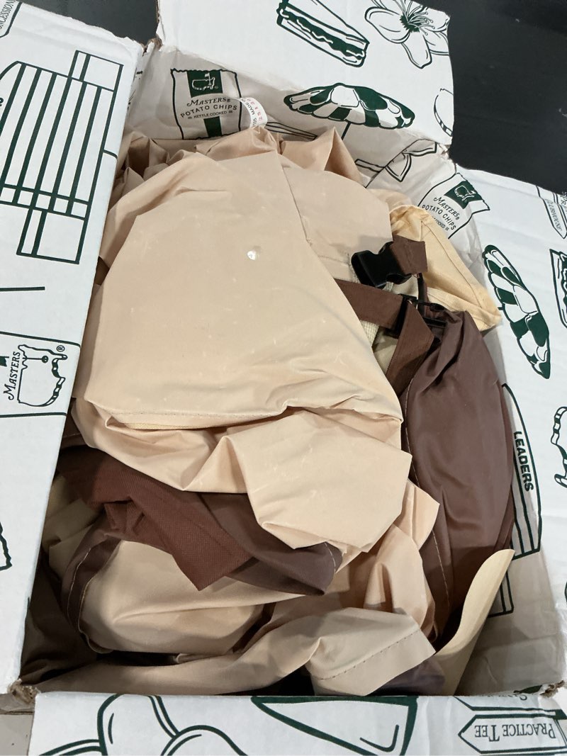 Condition photo showing Good Condition for outdoor sectional cover patio furniture covers waterproof rip-stop anti-uv 600d heavy duty couch sofa cover with 3 air vent (beige & reddish brown, v-shaped-105''x105'') beige & reddish brown v-shaped-105''x105''