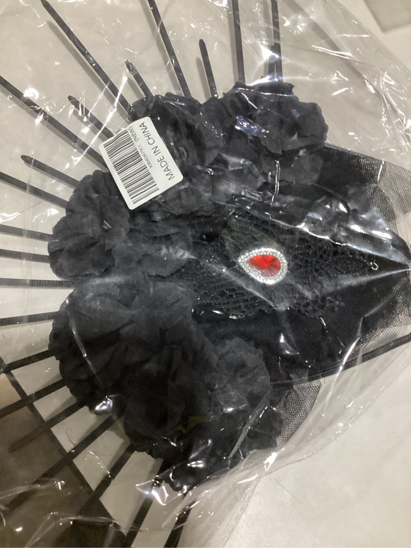 Halloween Rose Veil Headband Gothic Halo Vintage Headband for Women Costume Hair Accessory