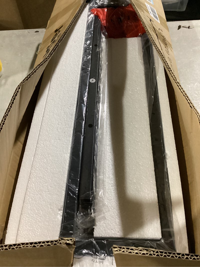 Condition photo showing Good Condition for Huuger Folding Desk with Storage Shelf, 23.6 Inch Foldable Computer Table for Small Spaces, Space Saving Sofa Table for Couch, Writing Work Office Computer Desk, Easy to Fold, Rustic Brown Rustic Brown 18.5"D x 23.6"W