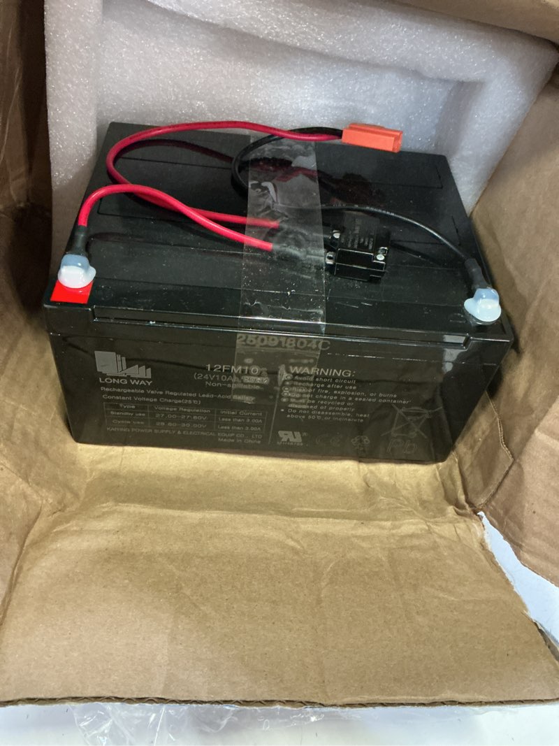 Condition photo showing As Is for 24v 10ah battery for 24v 2-seater electric car big kids electric ride on truck