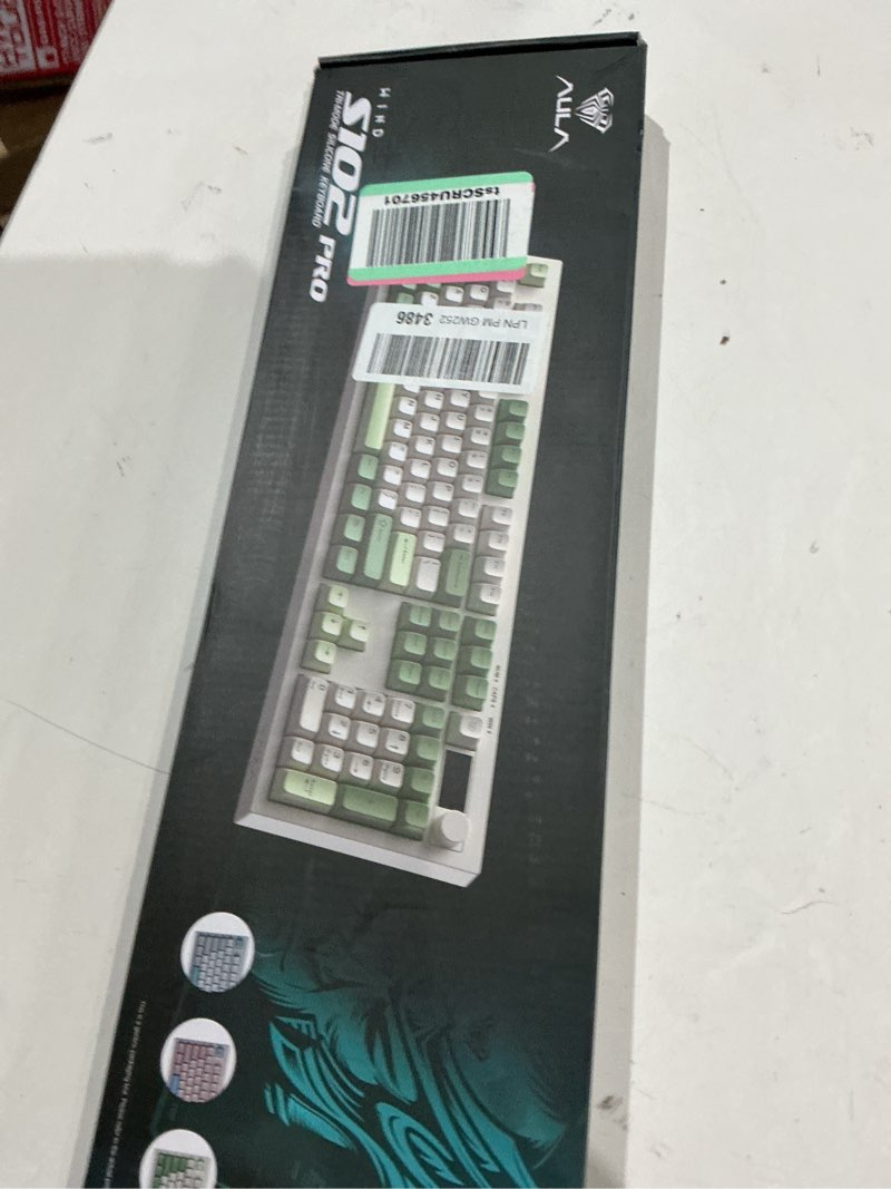 Condition photo showing Good Condition for epomaker aula s102 pro membrane gaming keyboard with tft screen, volume knob & number pad, bt/2.4g/usb, rgb backlit, creamy silicone structure, silent keyboard for pc game/office (pink)