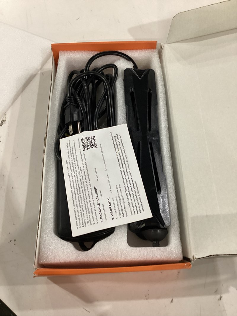 Condition photo showing Good Condition for not tested***** hygger 10-25 gallon aquarium heater with led display controller, quartz submersible fish tank heater 100w for saltwater freshwater 100 watt