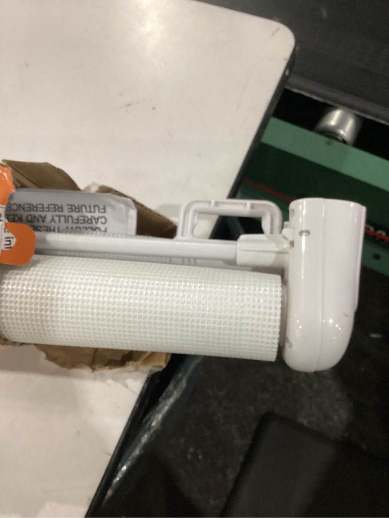 Condition photo showing Good Condition for reinforced retractable baby gates with support rod 60" wide retractable baby gate for stairs retractable dog gate outdoor retractable gate outdoor prevent babies and pets from squeezing under the gate white 33" tall x 60" wide? with reinforced strip?