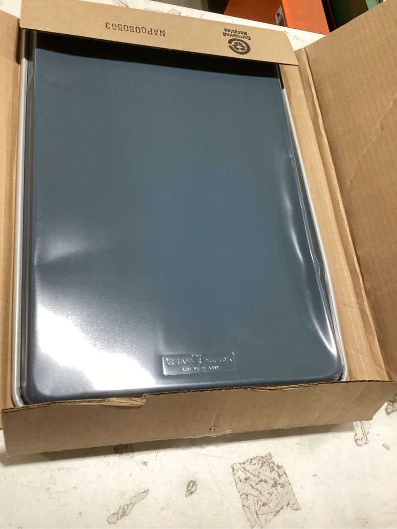 Condition photo showing As Is for nordic ware brilliant™ colorful bakeware 21 x 15 extra large sheet pan, nonstick made without pfas or ptfe for safe cooking; reinforced steel rim prevents warping big sheet