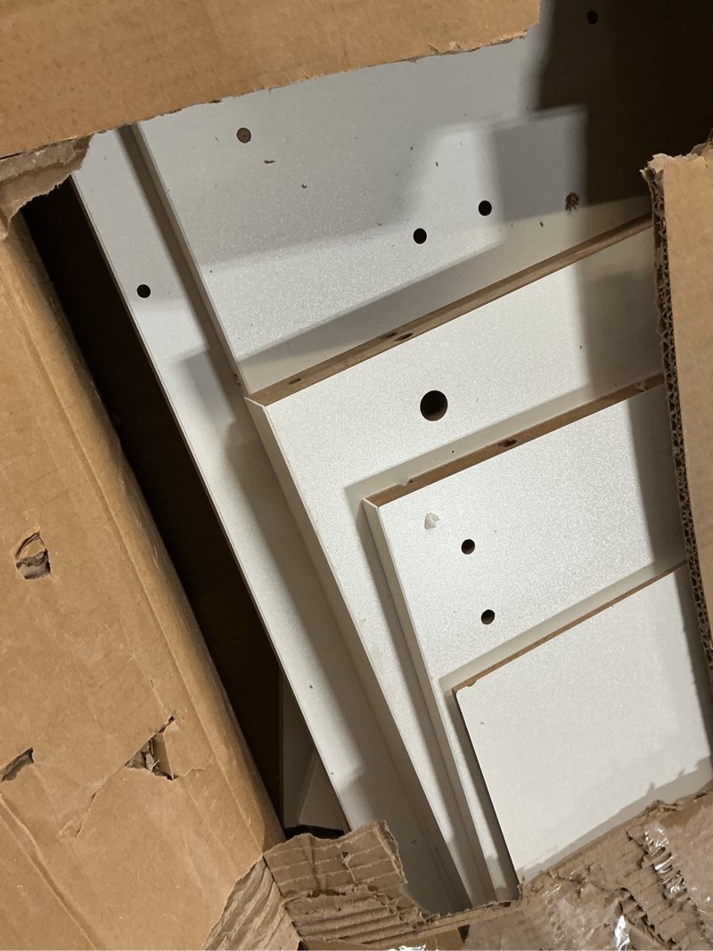 COMHOMA Large Vanity Desk with 3 Lighting & 7 Drawer, White B2002(incomplete box b)