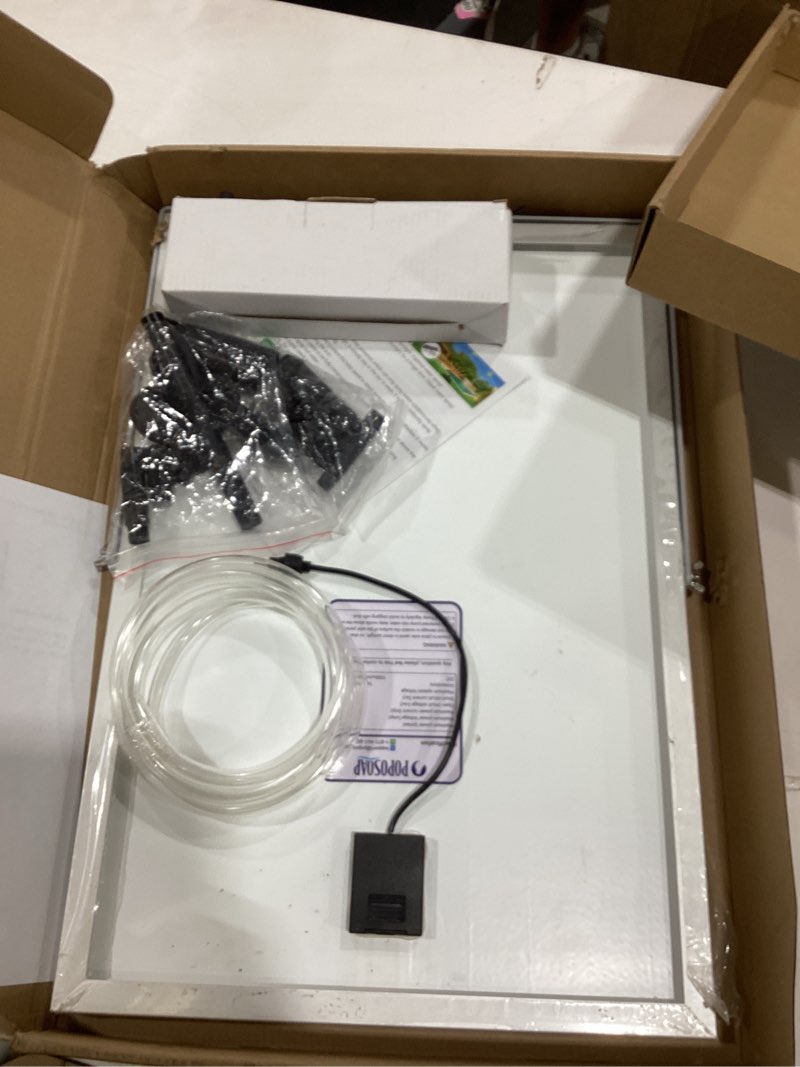 Condition photo showing Good Condition for poposoap solar water fountain pump, 45w solar pond pump kit with 450gph flow rate, pvc tubing solar powered water pumps for outdoor fountains, garden, ponds, pools, fish tank, backyard