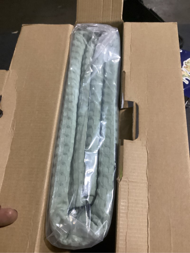 Condition photo showing New/Like New for phf ultra soft waffle weave blanket king size 104"x 90"- washed lightweight breathable cozy woven blanket for bed - aesthetic decor for couch bedding sofa home car - sage green/mint green king(104" x 90") sage green/mint green