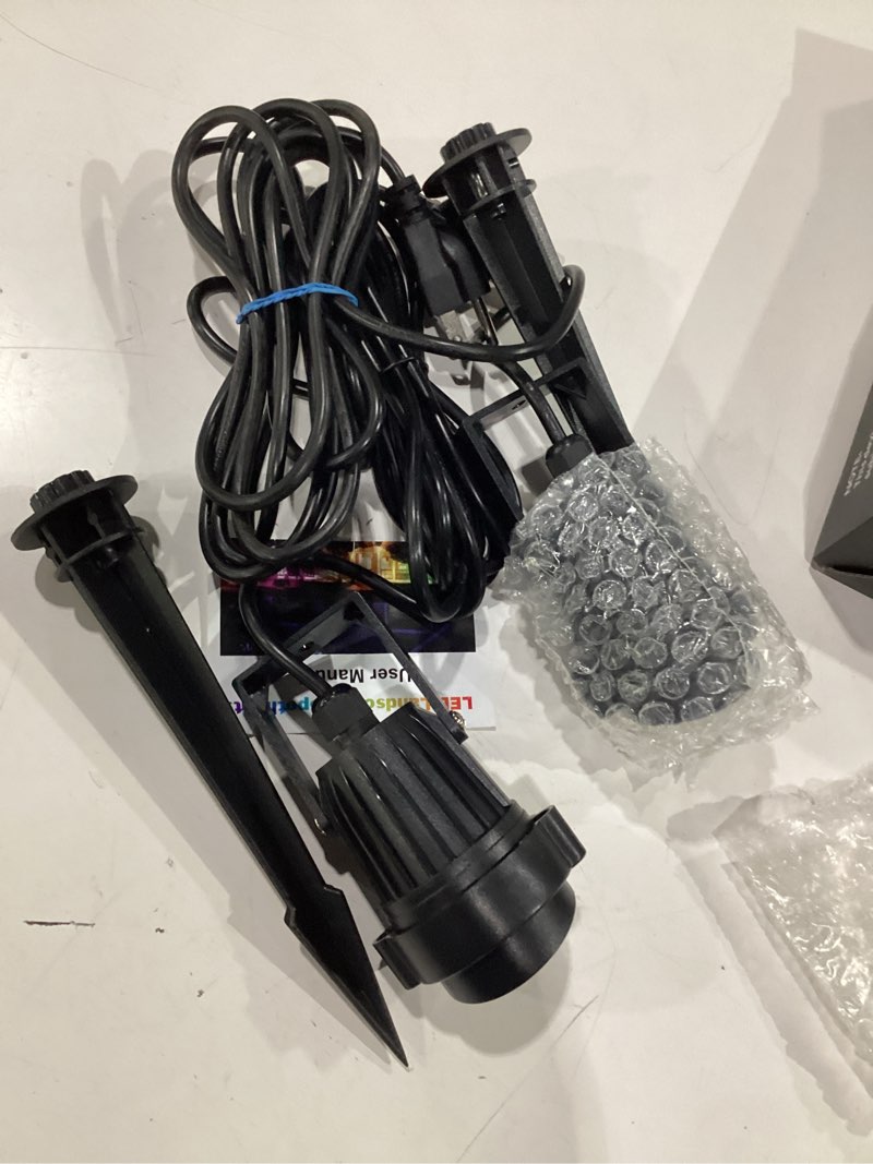 Condition photo showing New/Like New for l lohas led 5w dusk to dawn outdoor lighting, auto on/off 3000k landscape outdoor spotlight, ip66 waterproof plug in spot lights for yard, garden, house, pathway, plant, ul listed (2 pack) 3000k warm white - 5w 2 pack