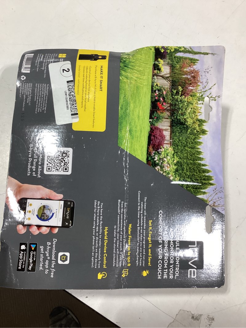 Condition photo showing As Is for b-hyve xd bluetooth 4-outlet hose faucet timer