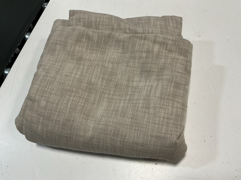 Condition photo showing Good Condition for textured cotton room darkening curtain, 48x96, flax